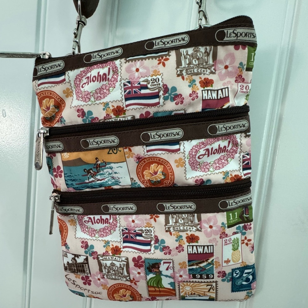 LeSportsac - Hawaii postage stamp themed crossbody bag